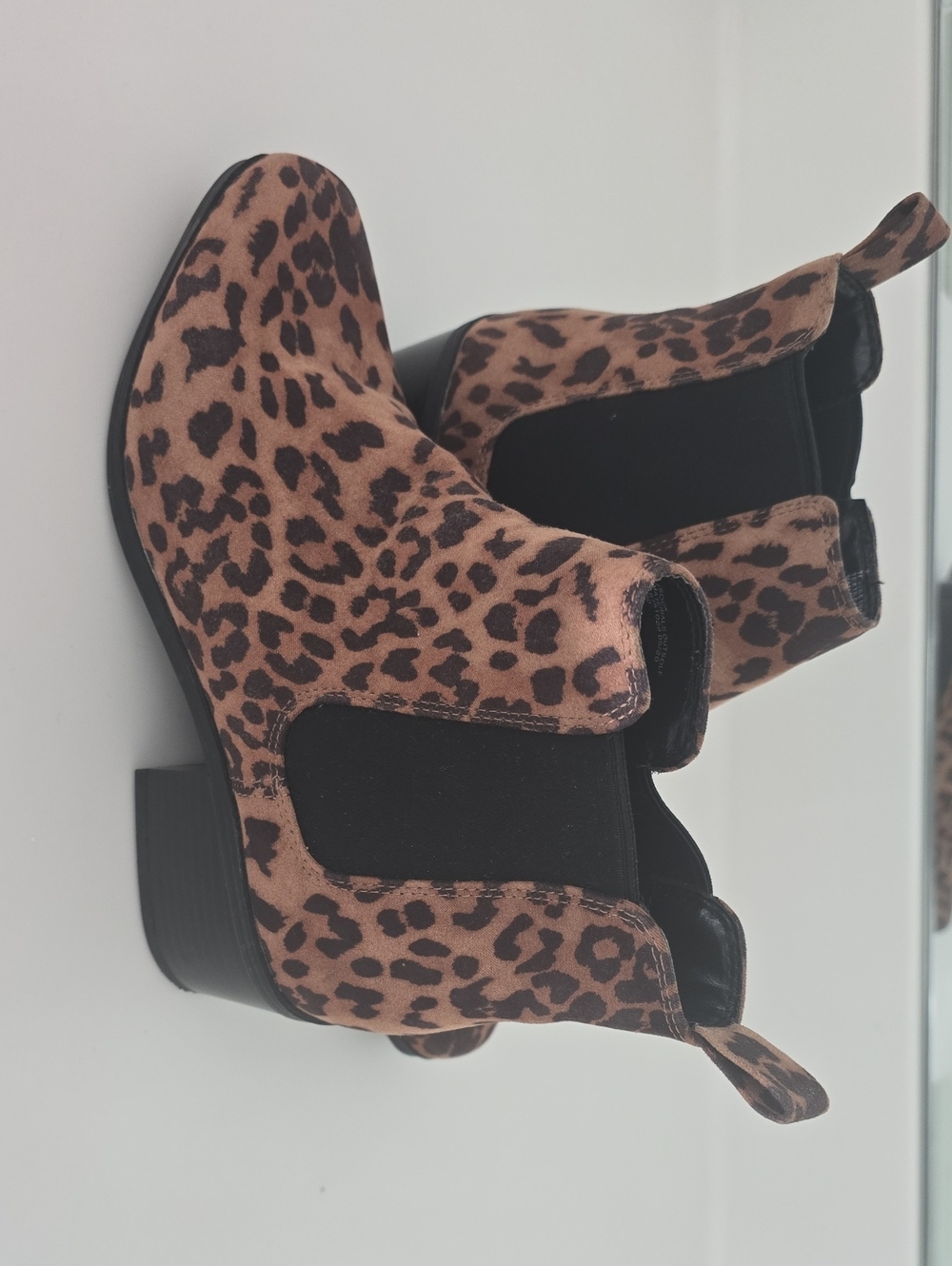 a new day Leopard Print Chelsea Booties in Brown and Black